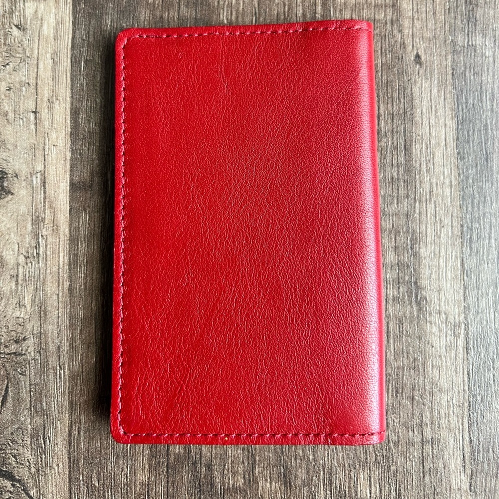 Red borlino brand card holder